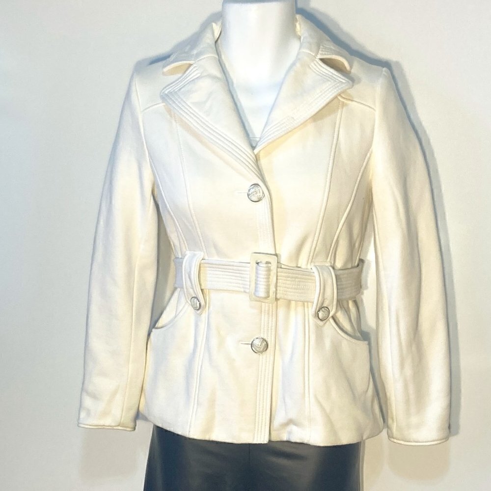 Kenneth Cole Reaction SZS Cream Jacket Minimalist Preppy Academia Career Capsule